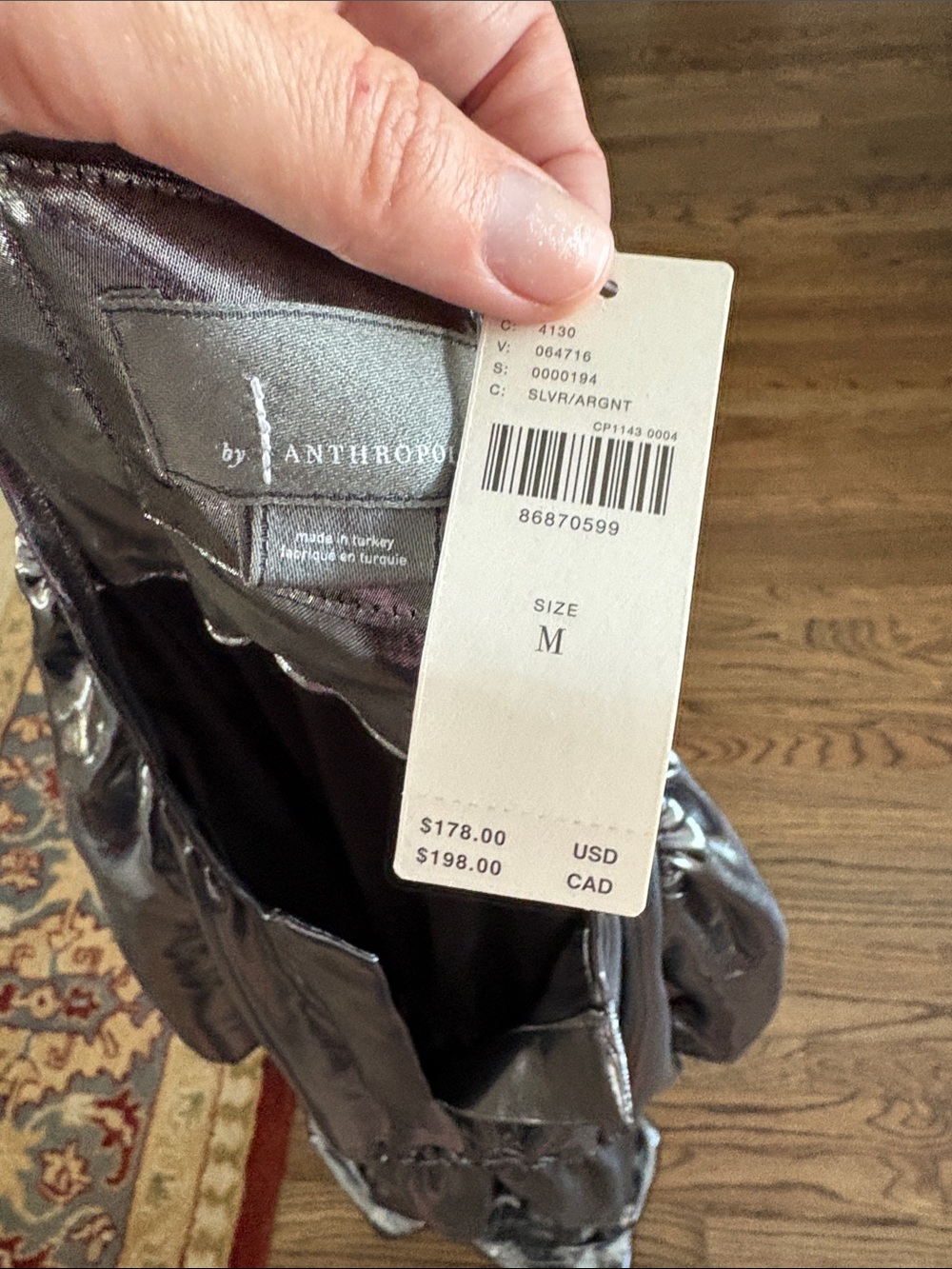 Anthropologie Somerset dress in metallic silver - Picture 9 of 9